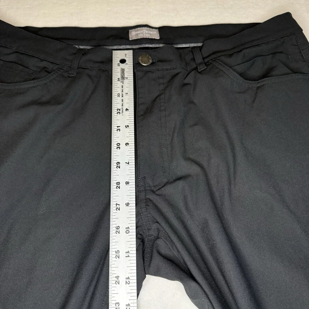 Hickey Freeman Men's Pants 38x32 Black‎ Dress Slacks Golf Performance Flat Front